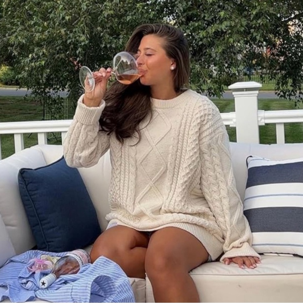 NWOT☄️Vamtac Oversized Sweaters Cable Knit Loose Casual Pullover Cozy Cre…